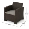 Outdoor Brown Rattan Club Chair With Water Resistant Cushions - Brown / Beige - Image 3