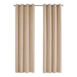 2 Pieces Set, Curtain Panel, Room Darkening, Grommet, Micro Suede, Contemporary & Modern - Brown