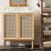 Bathroom Vanity Crafted From Natural Materials, Featuring Handmade Rattan Doors And Soft-Closing Mechanisms - Light Brown - Image 20