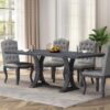 Devingo - Extendable Dining Table Rustic Style - Gray - Image 2