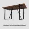 Modern Rural Industrial Dining Table, 55" Rectangular Wood With Metal Legs, Seats 4 - 6 - Wood - Image 8
