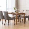 Ultra Side Dining Chair, Thickened Fabric Chairs With Neutrally Toned Solid Wood Legs, Bronze Nail Head, (Set of 2) - Beige / Patterned - Image 21