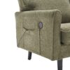 Mid Century Modern Loveseat Sofa With USB Ports, Removable Pillow Cover - Green - Image 16