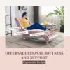Velvet Chaise Lounge Indoor, Button Tufted Upholstered Chaise Lounge Chair With Pillow - Pink - Image 6