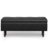 Shay - Mid Century Rectangular Storage Ottoman - Distressed Black - Image 8