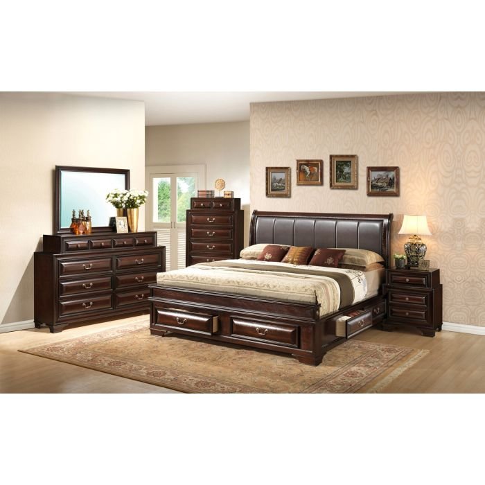 Lavita - King Storage Drawers Bed - Cappuccino - Image 2