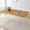 Modern Minimalist Wooden Table With Acrylic Legs For Dining, Living Rooms, And Kitchens - Wood - Image 2