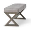 Salinger - Large Ottoman Bench - Distressed Gray Taupe - Image 2