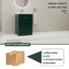 Contemporary Freestanding Bathroom Vanity With White Resin Sink & Soft Close Doors - Dark Green - Image 7