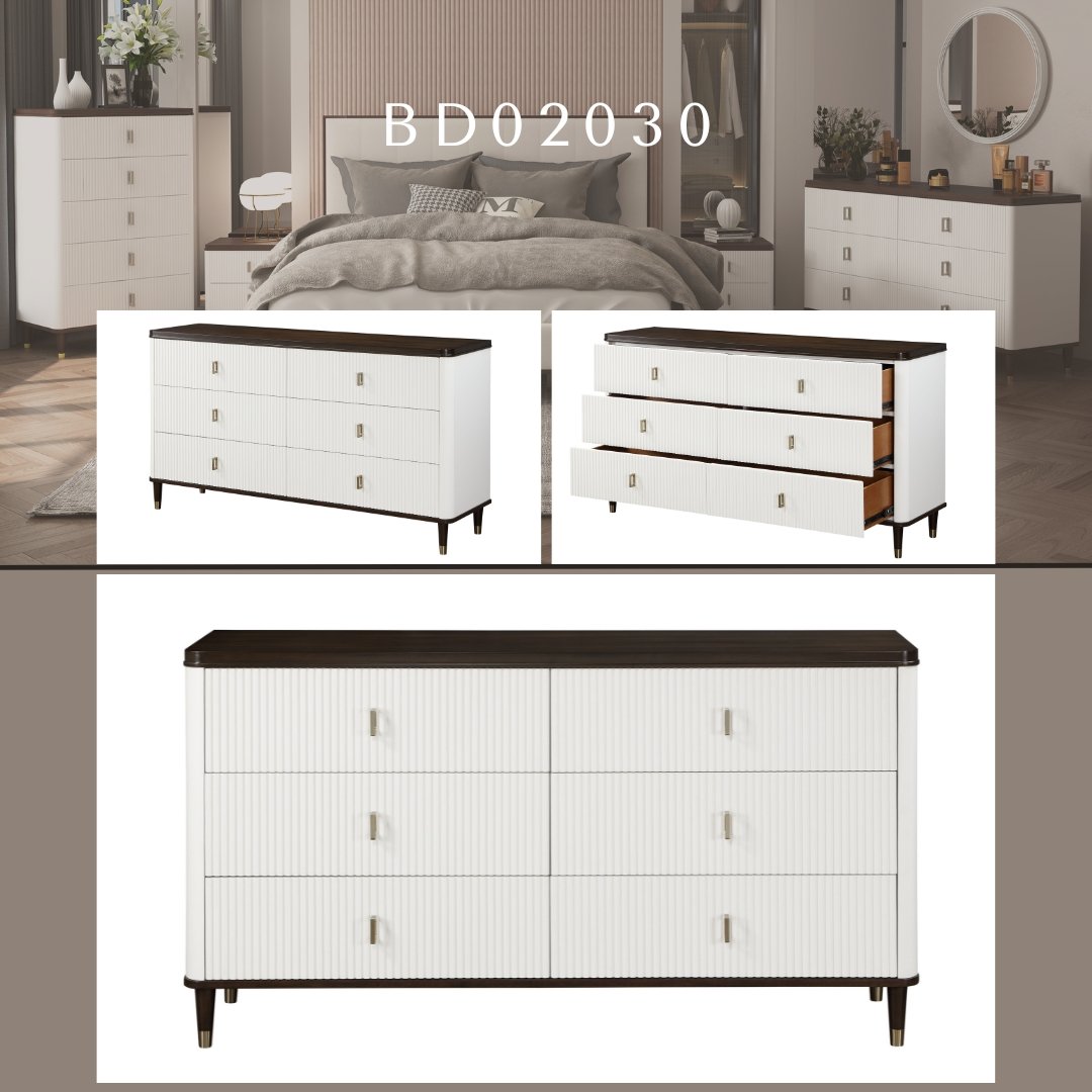 Carena - Dresser With Jewerly Tray - White / Walnut - Image 2