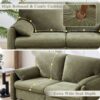 Modern Minimalist Down Filled Sofa, 800Lbs Capacity, Multiple Colors, Chenille Fabric - Green - Image 11
