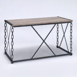 Jodie - Console Table - Rustic Oak / Antique Black