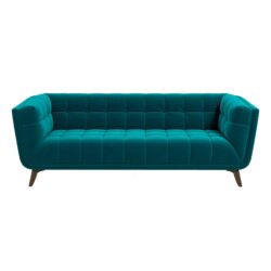 Addison - Large Velvet Sofa - Brown / Teal