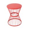 Lassen - Modern Red Iron Side Table With Hourglass Design - Red - Image 7