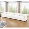 Modular Sectional Sofa With Storage And Cylindrical Support Chenille 4 Seat L Shaped Design - White - Image 11