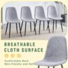 (Set of 4) Fabric Back And Metal Combined Spoon Chairs Perfectly Matching Minimalist And Scandinavian Style Homes - Gray / Black - Image 6