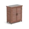 Potting - Bench With Storage Cabinet And Metal Table Top For Outdoor Patio, Garden Furniture Workstation Coffee - Brown - Image 18