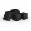 Avalon - 5 Piece Storage Ottoman - Distressed Black - Image 2