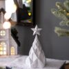 Resin / Foil Christmas Tree With Star Top (Set of 3) - White / Silver - Image 8
