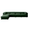 Modular Sectional Sofa With Storage Cylindrical Backrest And Armrests Deep Comfortable Seating Chenille 4 Seat L Shaped Sofa - Green - Image 19