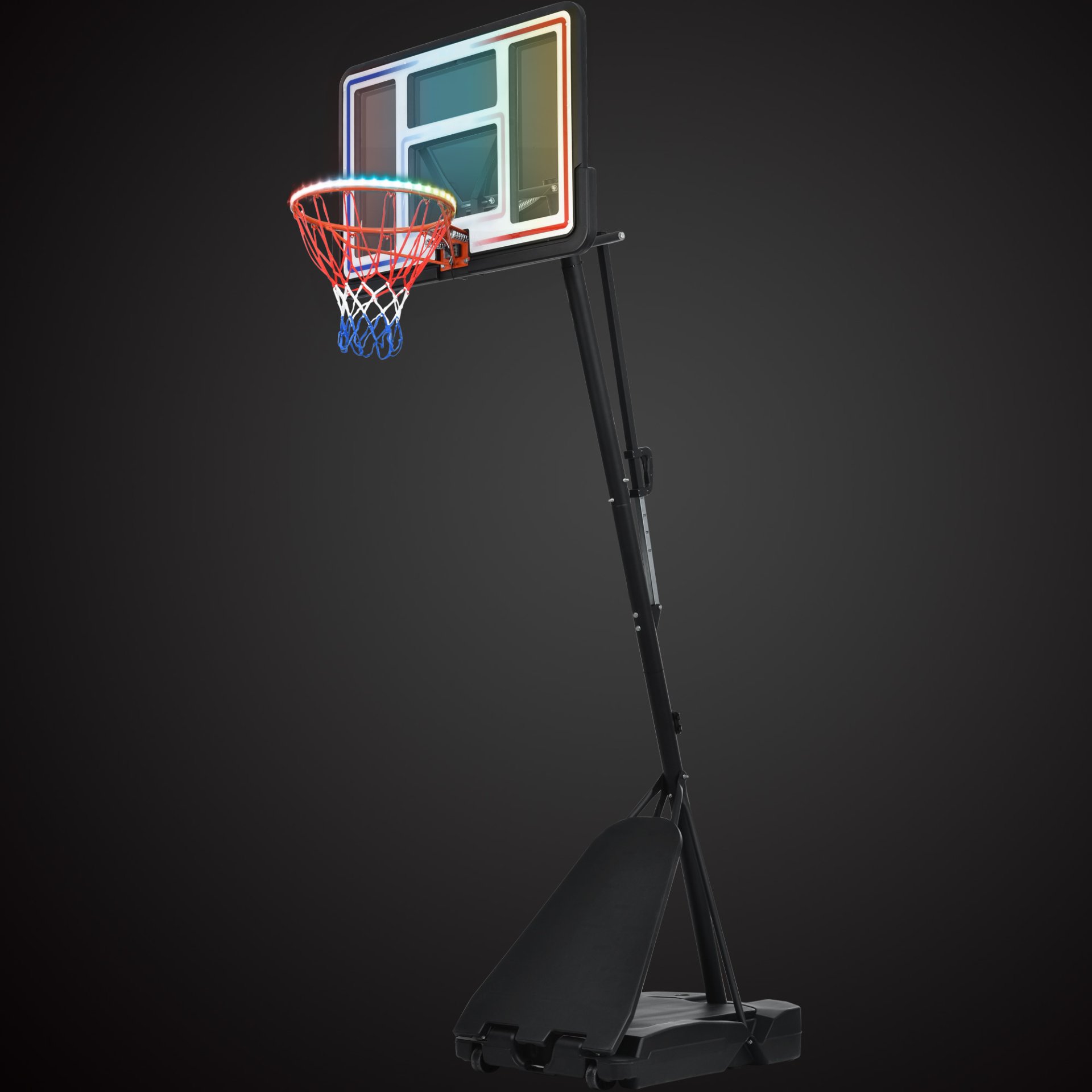 Portable Basketball Hoop Basketball System Adjustable For Youth Adults LED Basketball Hoop Lights, Colorful Lights, Waterproof, Super Bright To Play At Night Outdoors, Good Gift For Kids - Black - Image 16