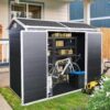 Resin Outdoor Storage Shed With Two-Window And Double-Door, Plastic Shed With Floor For Gargen, Patio, Yard, Lawn - Black - Image 7