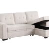 Lucca II - Woven Fabric Reversible Sleeper Sectional Sofa With Storage Chaise and Pocket Coil Seating - Beige - Image 3