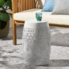 Transitional Ruby - Side Table With Lace Cut Design - White - Image 9