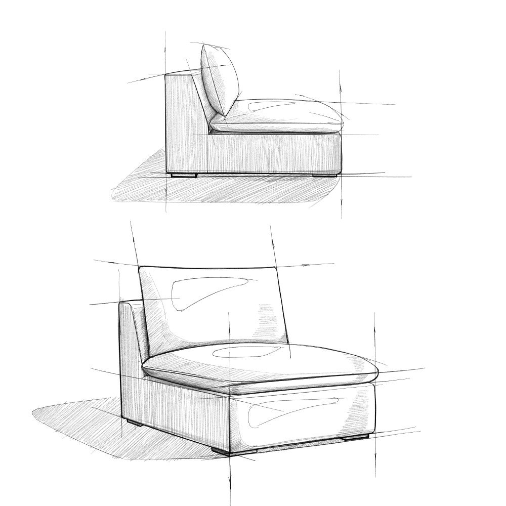 Jasmine - Center Sofa Module - Gray - Image 4