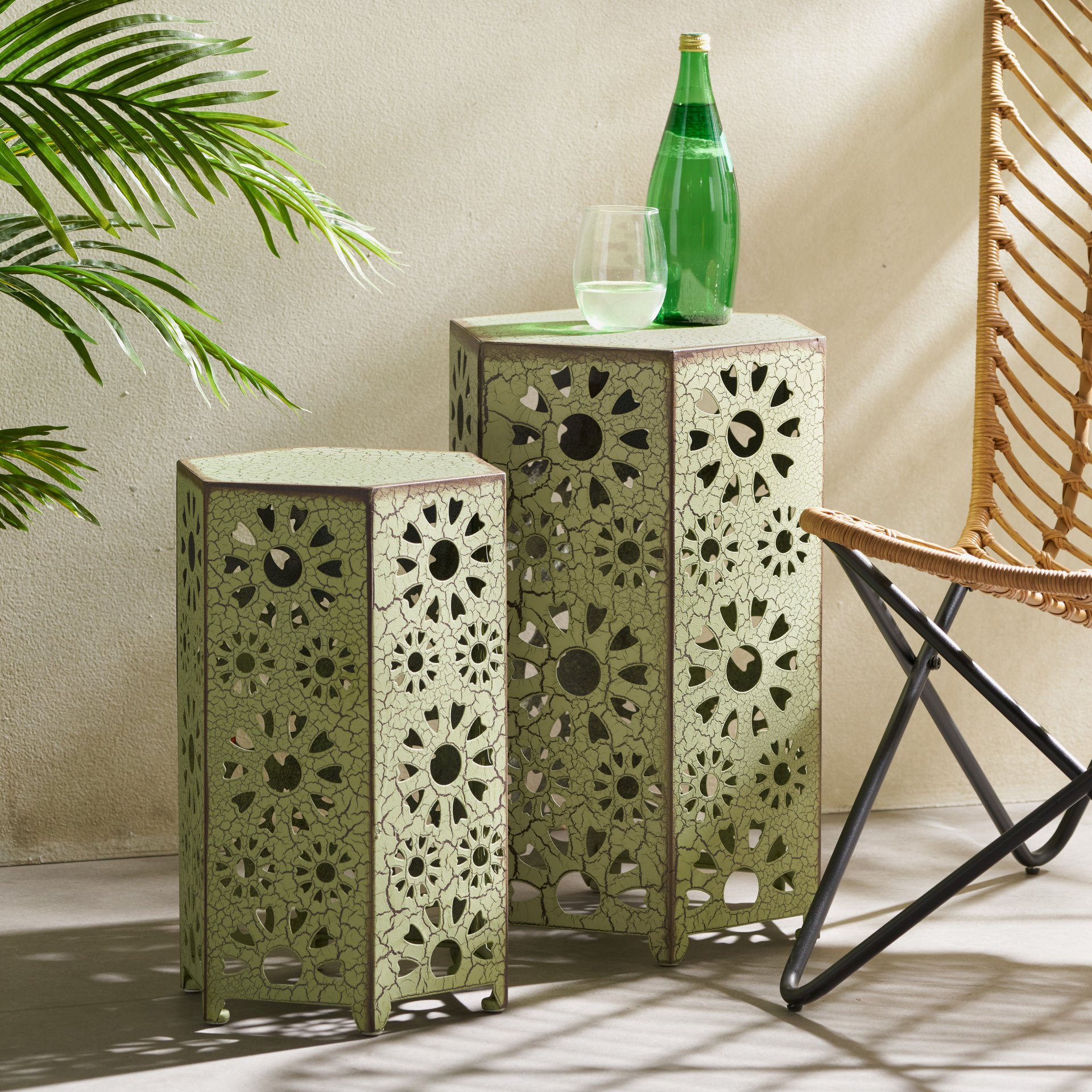 Eliana - Outdoor Side Table, 2 Pieces - Green - Image 8