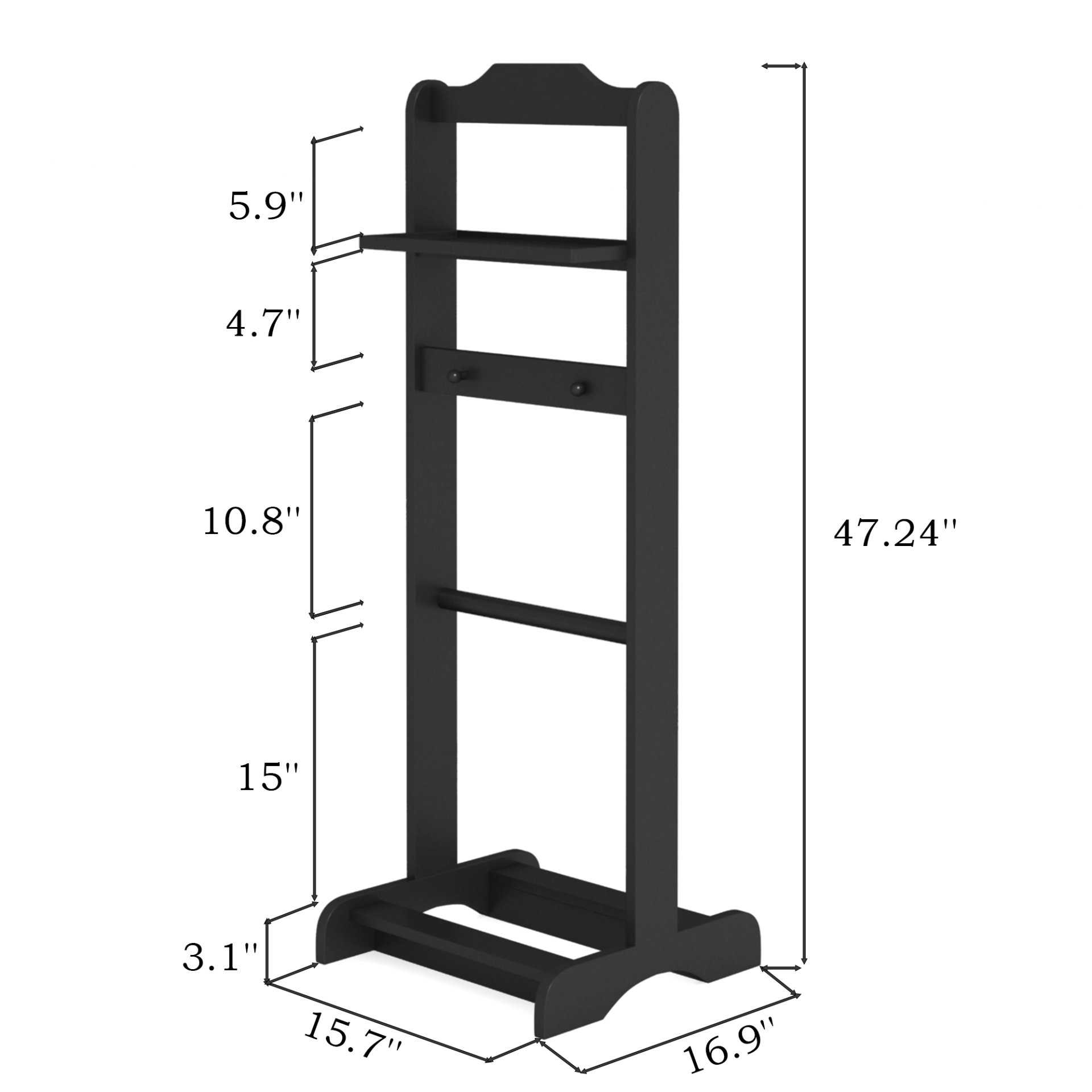 Accent Portable Garment Rack, Clothes Valet Stand With Storage Organizer - Black - Image 8