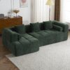 Sectional Sofa Full Compressed Sofa Modular Sofa Couch Free Combined Sofa With Deep Seating And 2 Side Pockets For Living Room - Green - Image 15