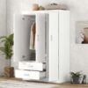 3 Door Wardrobe With 2 Drawers - White - Image 13