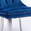 Nikki - Modern, High-End Tufted Solid Wood Contemporary Velvet Upholstered Dining Chair With Chrome Stainless Steel Plating Legs, Nailhead Trim, (Set of 2) - Blue / Chrome - Image 12