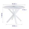 Table Cross Leg Mid-Century Dining Table For 4 - 6 People With Round MDF Table Top, Pedestal Dining Table, End Table Leisure Coffee Table - White - Image 7