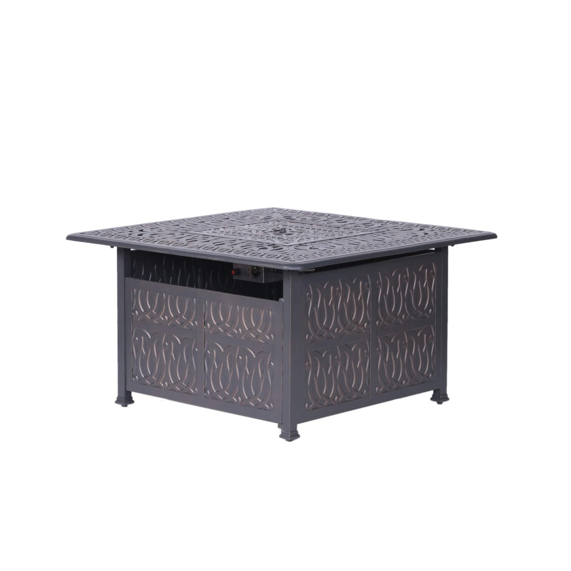 Powder Coated Aluminum Propane Gas Fire Pit Table - Gunmetal - Image 4