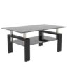 Rectangle Coffee Table, Modern Side Center Tables For Furniture - Black / Clear - Image 4
