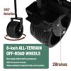 100L Collapsible Folding Beach Wagon Cart With 220Lbs Large Capacity, Wagons Carts Heavy Duty Foldable With Big Wheels For Sand, Garden, Camping - Black - Image 5