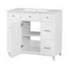 36" Bathroom Vanity With Sink, Soft Close Doors, And Adjustable Shelves Solid Frame - White - Image 16