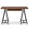 Sawhorse - Solid Walnut Veneer And Small Desk - Dark Brown - Image 2