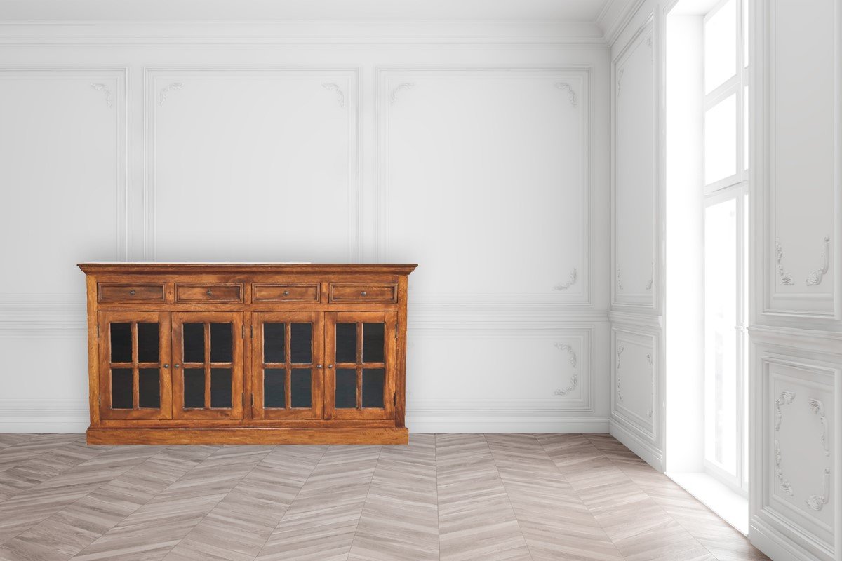 Large Glazed Sideboard - Chestnut - Image 10