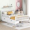 Full Size Platform Bed With Guardrails On Both Sides And 2 Storage Drawers - White - Image 2