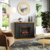 Washington - Fireplace With Mantel - Black, Whiskey - Image 7