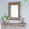 Rectangle Wall Accent Mirror With Distressed Wood Frame - Brown - Image 3