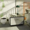 Modern Smart Side Table With Built-In Fridge, Wireless Charging, Temperature Control, Power Socket, USB Ports, Outlet Protection, Induction Light - White - Image 2