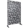 Outdoor / Indoor Privacy Screen Metal Privacy Screen, Freestanding Decorative Privacy Screen For Deck Balcony - Black - Image 4