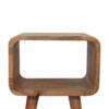 Mini Curved Open Bedside Table - Brown Oak - Image 5