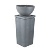 Polyresin Zen Bowl Water Fountain, Outdoor Bird Feeder / Bath Fountains, Relaxing Water Feature For Garden Lawn Backyard Porch - Gray - Image 5