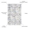 Macau - Non - Slip Accent Rug, Elegant - White / Gray - Image 4