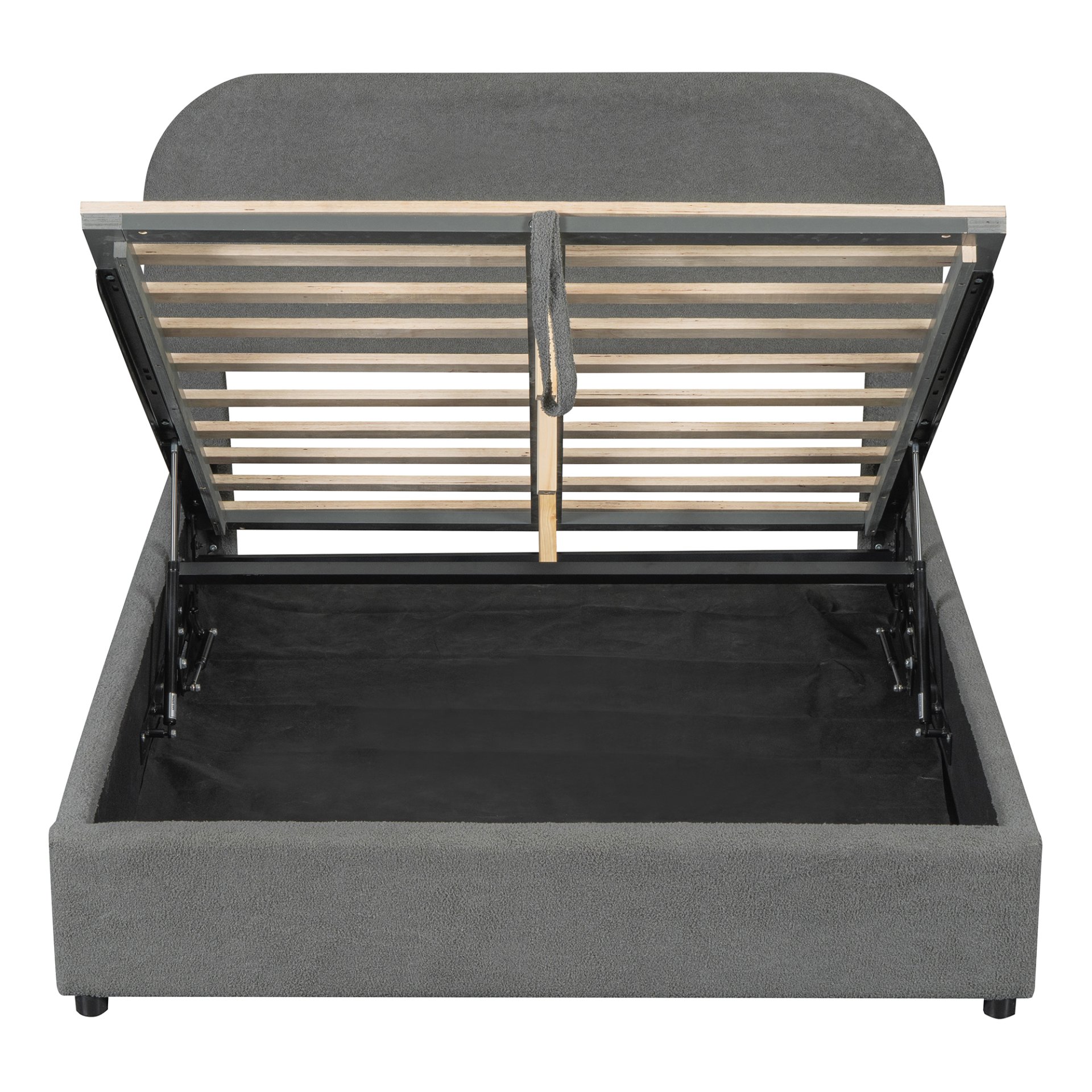 Full Size Upholstered Platform Bed With Hydraulic Storage System - Gray - Image 16